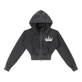 Crown Vintage Washed Cropped Fleece Hoodie