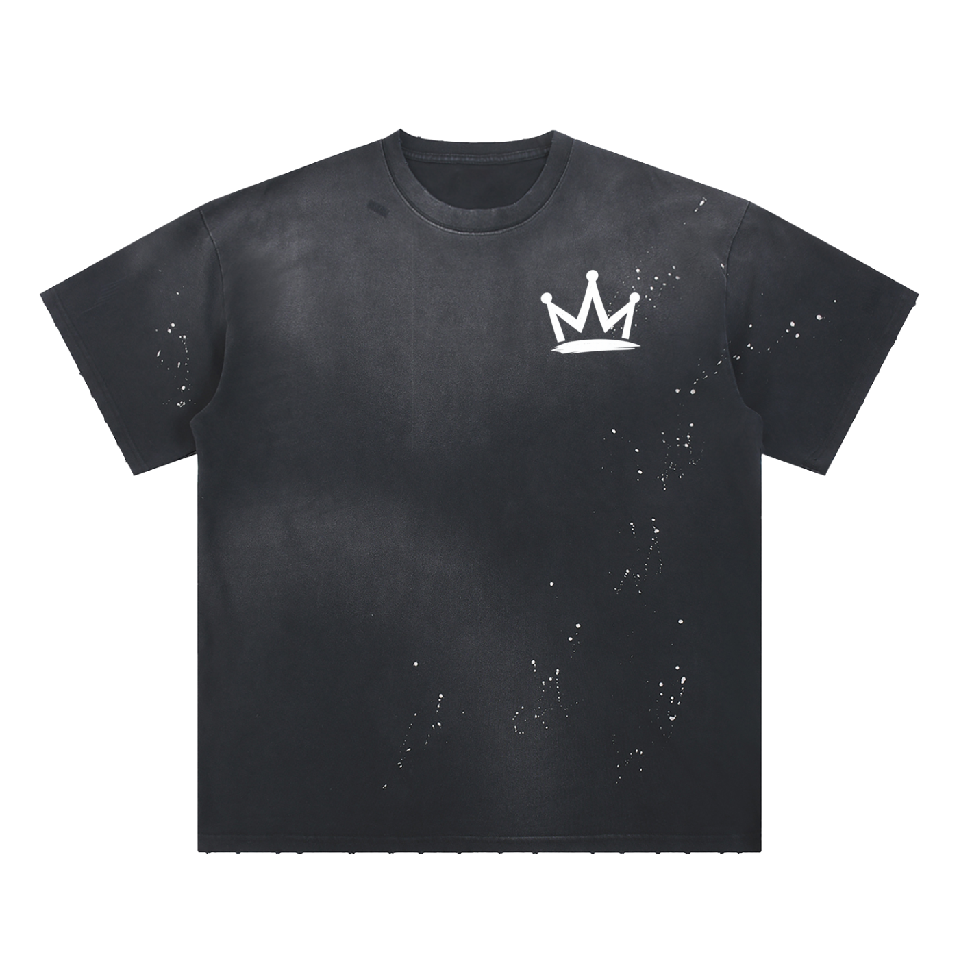 Hand-Frayed Sunfade Paint Splatter T-Shirt
