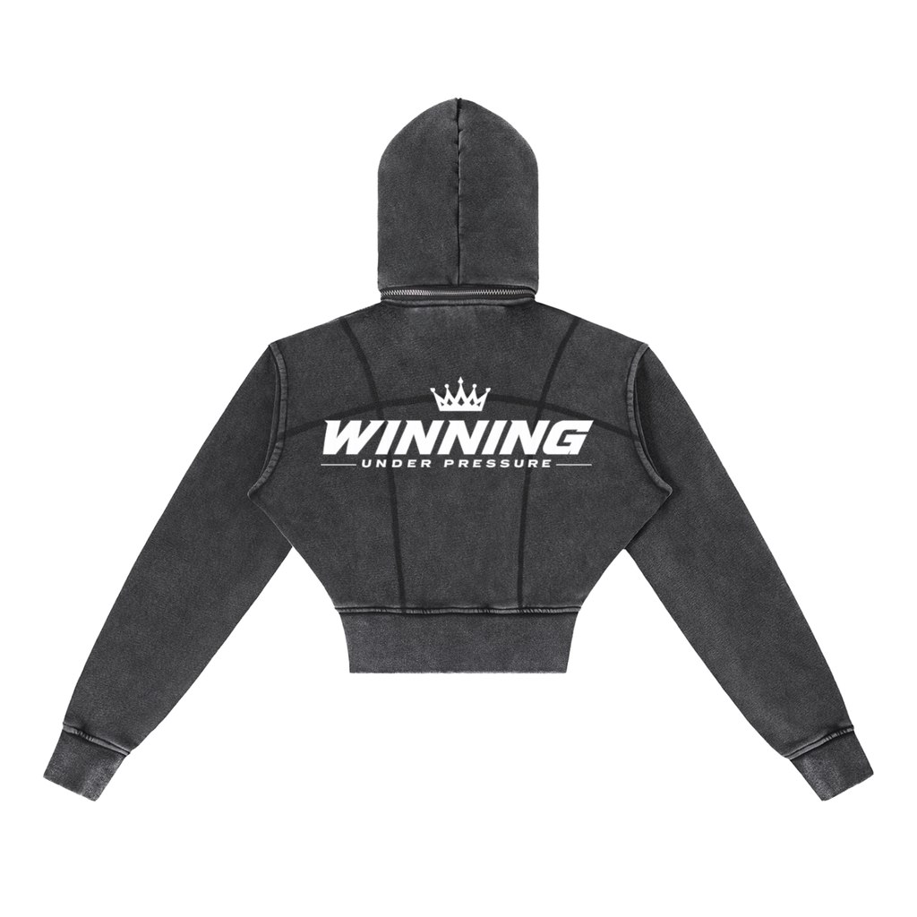 Crown Vintage Washed Cropped Fleece Hoodie