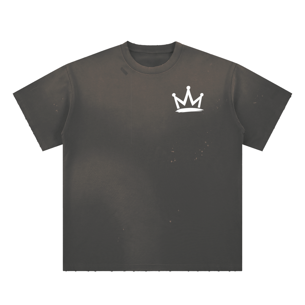 Hand-Frayed Sunfade Paint Splatter T-Shirt