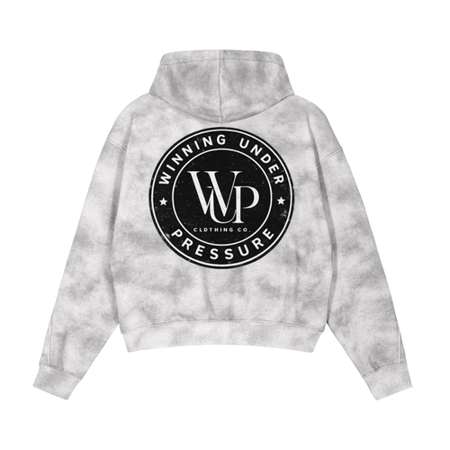 Circle Logo Dirty Washed Zip-Up Fleece Hoodie