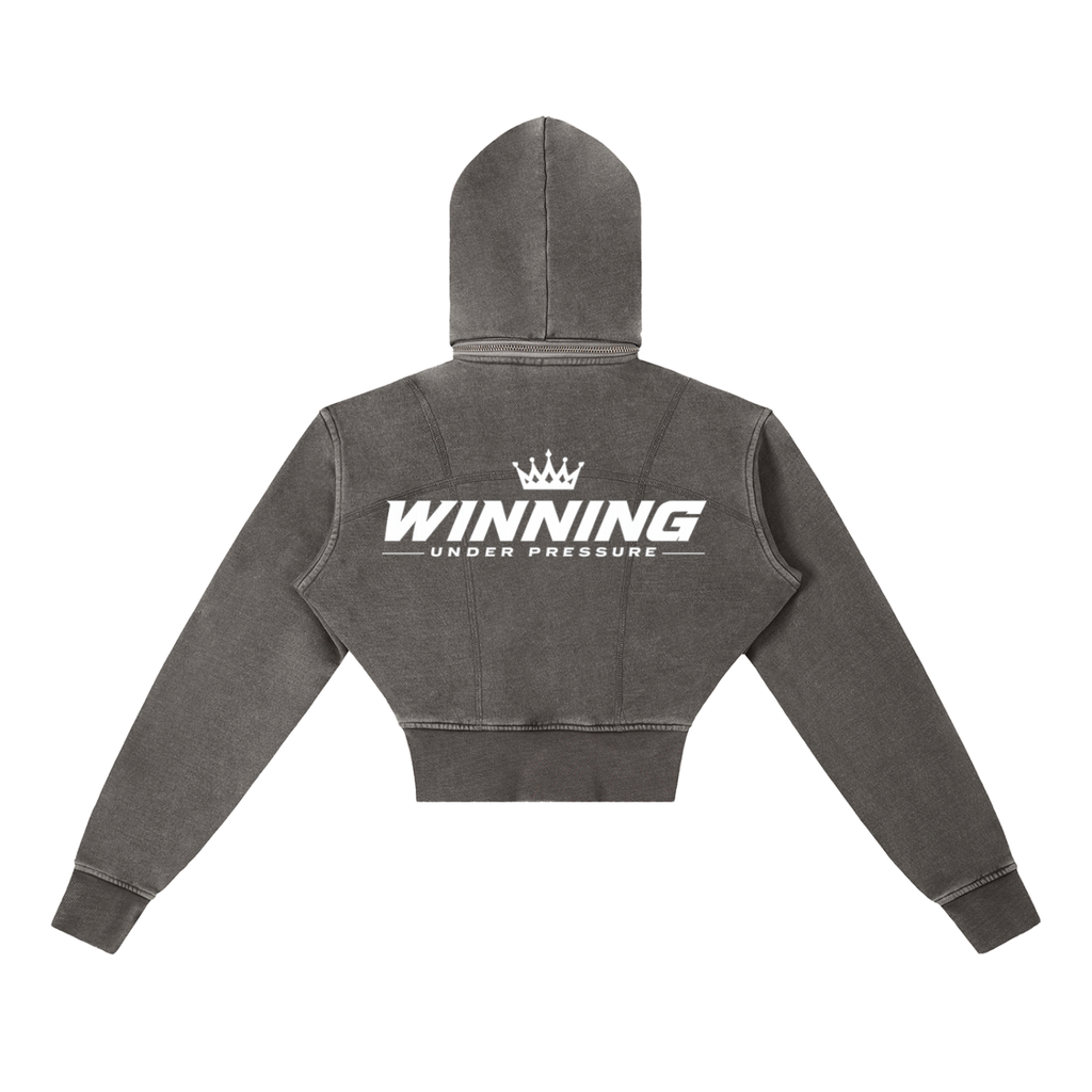 Crown Vintage Washed Cropped Fleece Hoodie