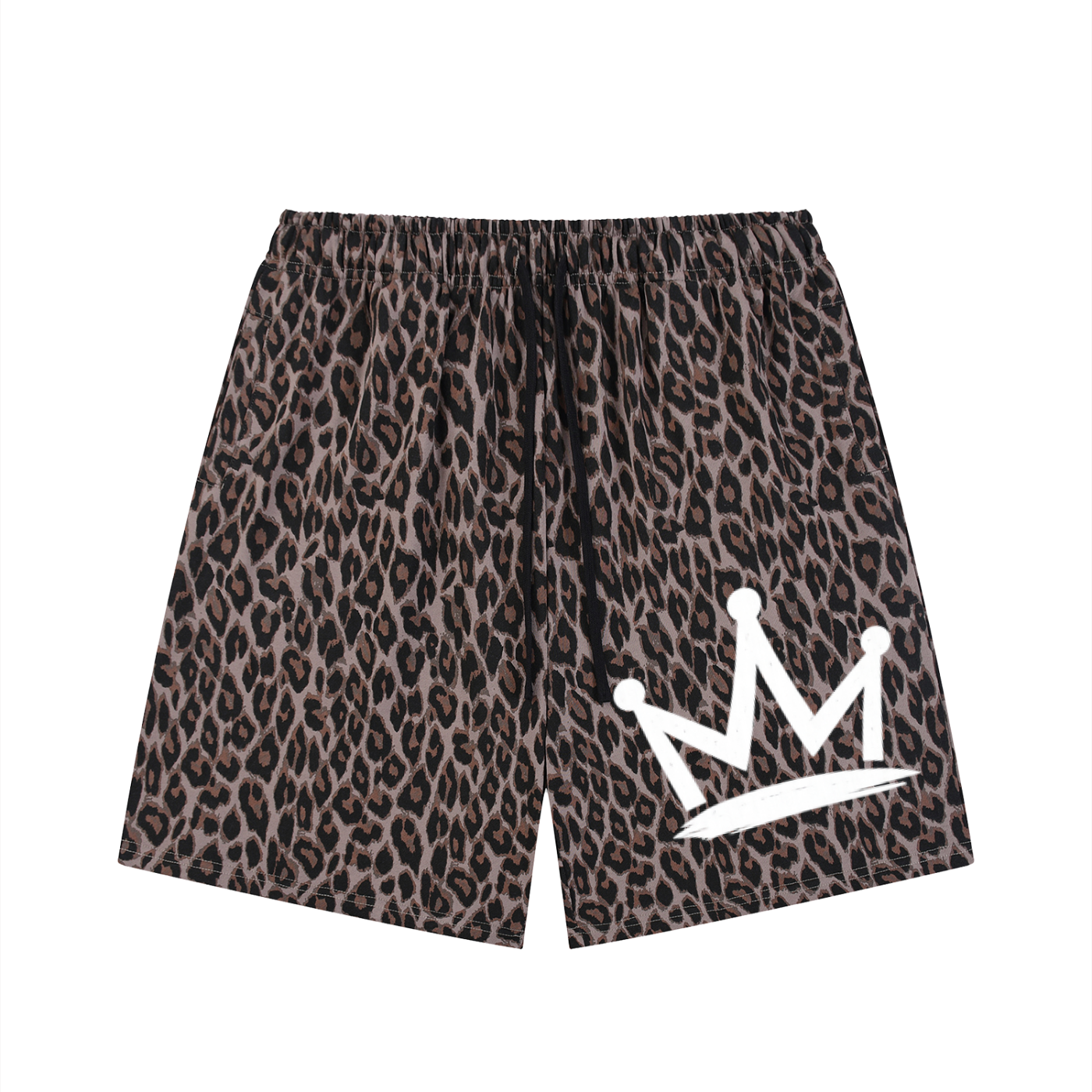 Unisex Heavyweight Leopard Drawstring Shorts